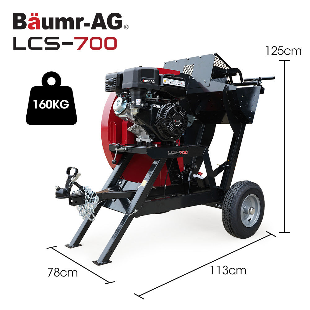 Portable 15HP 4-Stroke 700mm Circular Log Saw with 0.27m Cut Depth
