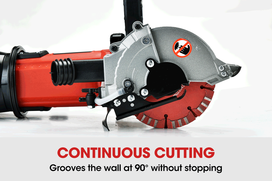 125mm Wall Chaser, Wet Cutting, 4 Diamond Blades, 1.7kW Motor, 41mm Depth