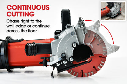 125mm Wall Chaser, Wet Cutting, 4 Diamond Blades, 1.7kW Motor, 41mm Depth