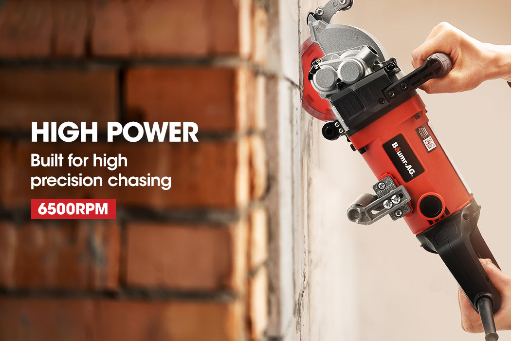 125mm Wall Chaser with Dual Handles, Adjustable Depth, Wet Cutting System