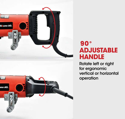 125mm Wall Chaser with Dual Handles, Adjustable Depth, Wet Cutting System