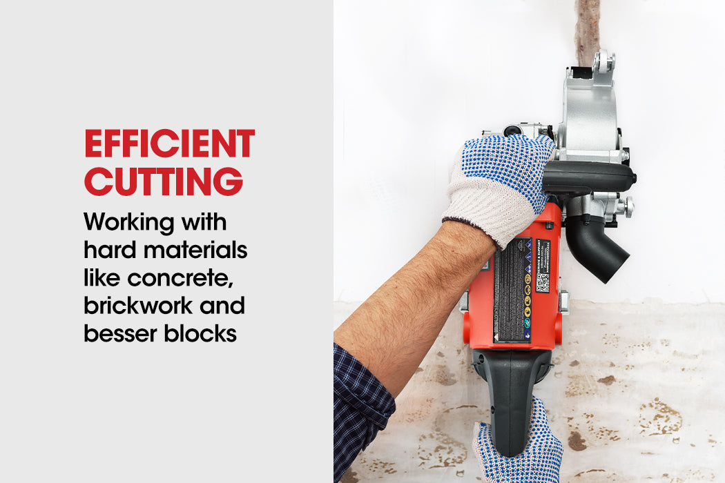 125mm Wall Chaser with Dual Handles, Adjustable Depth, Wet Cutting System