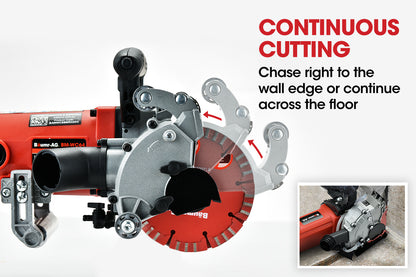 125mm Wall Chaser with Dual Handles, Adjustable Depth, Wet Cutting System