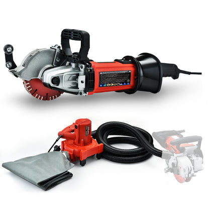 1700W Wall Chaser & 900W Vacuum Combo with 4 Diamond Blades, 0.125m Cut Depth