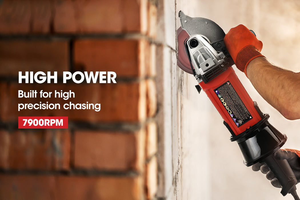 1700W Wall Chaser & 900W Vacuum Combo with 4 Diamond Blades, 0.125m Cut Depth