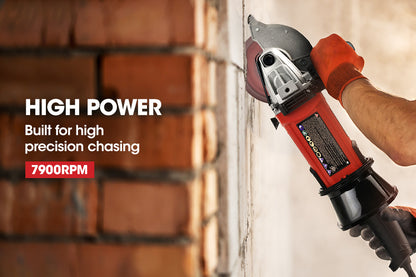 1700W Wall Chaser & 900W Vacuum Combo with 4 Diamond Blades, 0.125m Cut Depth