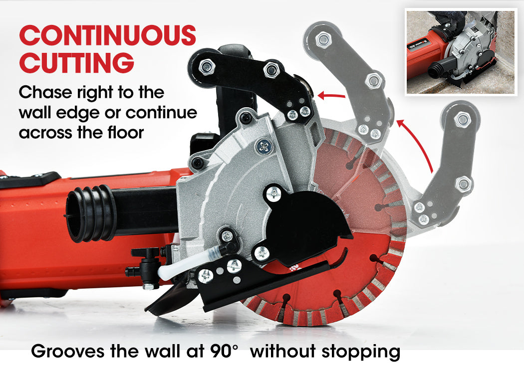 1700W Wall Chaser & 900W Vacuum Combo with 4 Diamond Blades, Cuts 0.41m Deep
