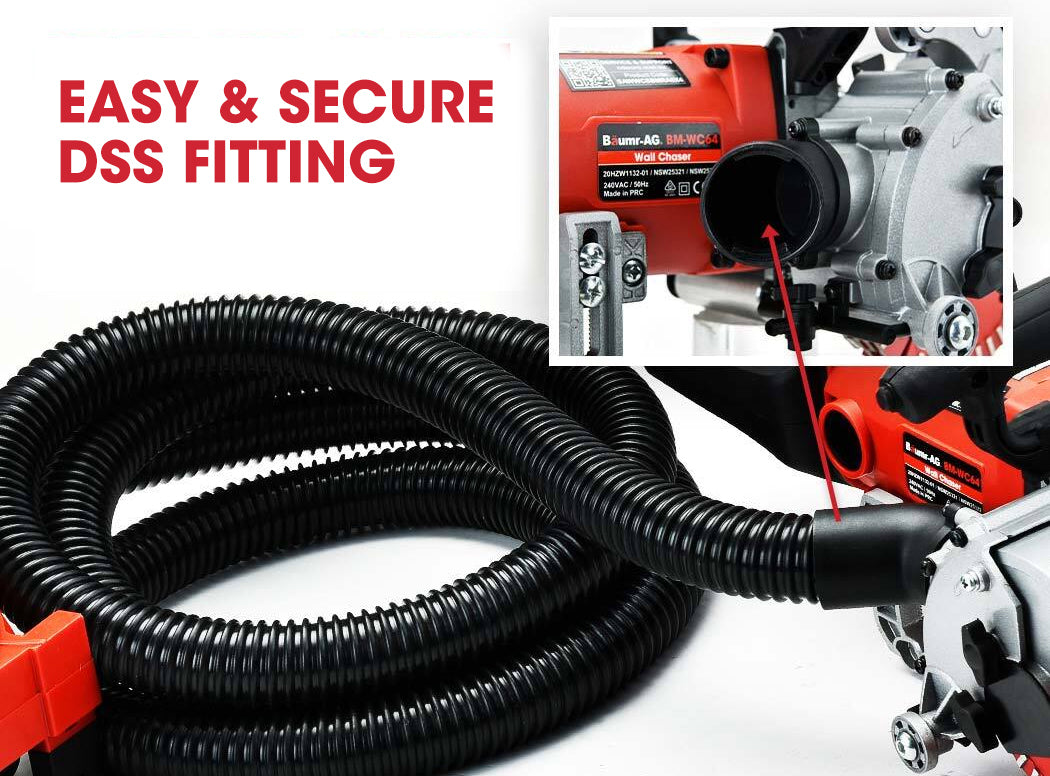 1700W Wall Chaser & 900W Vacuum Combo with 4 Diamond Blades, Cuts 0.41m Deep