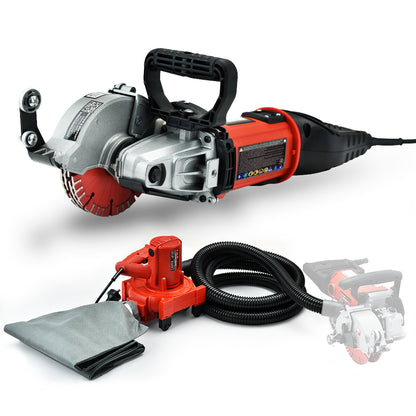2000W Wall Chaser & 900W Dust Collector Combo with 4 Diamond Blades, 0.125m