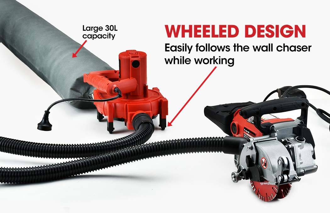900W Wall Chaser Vacuum with 32mm Connection and 30L Capacity