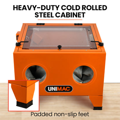 90L Benchtop Sandblasting Cabinet with LED & Adjustable Pressure (0.23m)