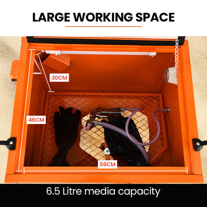 90L Benchtop Sandblasting Cabinet with LED & Adjustable Pressure (0.23m)