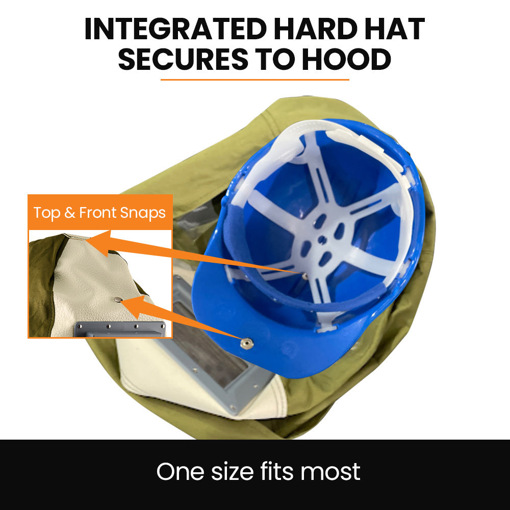 Professional Sandblasting Hood with Built-in Hard Hat and Clear Visibility