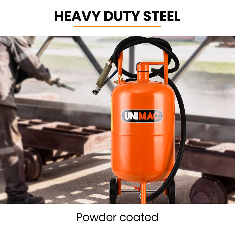38L Portable Sandblasting Tank with 2.5m Hose and Safety Accessories Kit