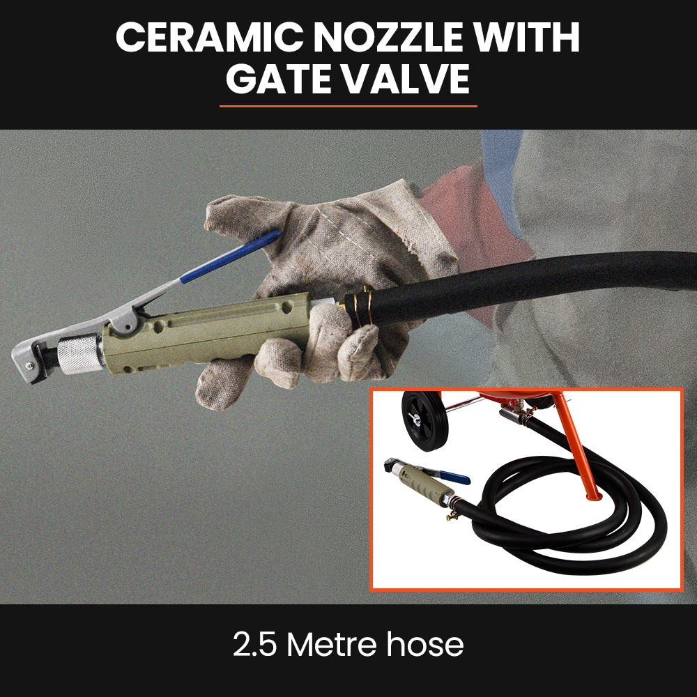 38L Portable Sandblasting Tank with 2.5m Hose and Safety Accessories Kit