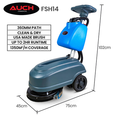 Battery-Powered 0.36m Floor Scrubber & Dryer, 1350 sqm/hr, Quiet Operation
