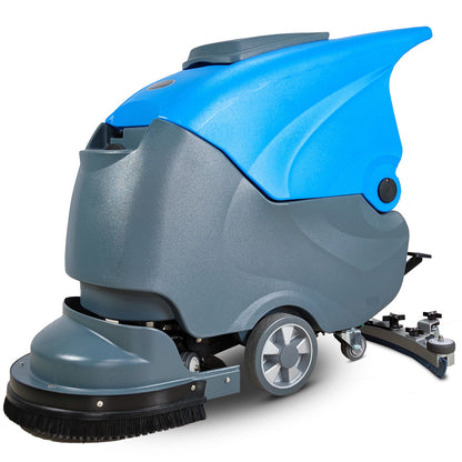 Battery-Powered Floor Scrubber & Dryer, 0.49m Path, Commercial Use, Walk-Behind
