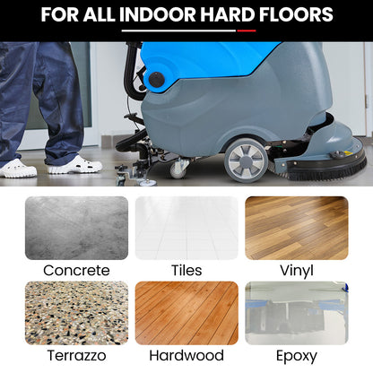 Battery-Powered Floor Scrubber & Dryer, 0.49m Path, Commercial Use, Walk-Behind