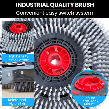 Battery-Powered Floor Scrubber & Dryer, 0.49m Path, Commercial Use, Walk-Behind