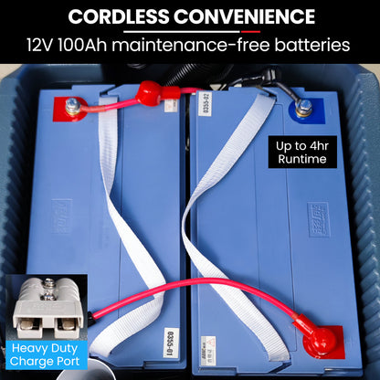 Battery-Powered Floor Scrubber & Dryer, 0.49m Path, Commercial Use, Walk-Behind