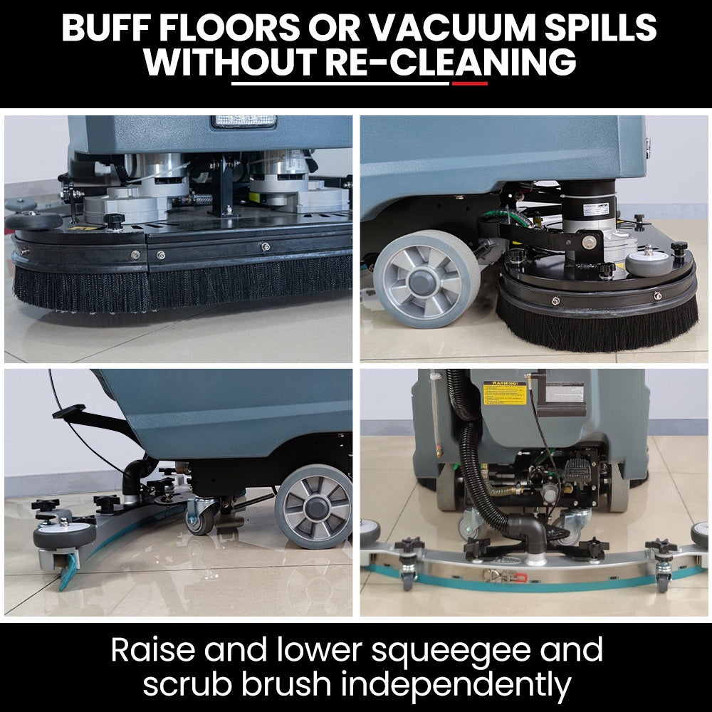 Battery-Powered 0.72m Floor Scrubber & Dryer, Walk-Behind, Commercial Grade