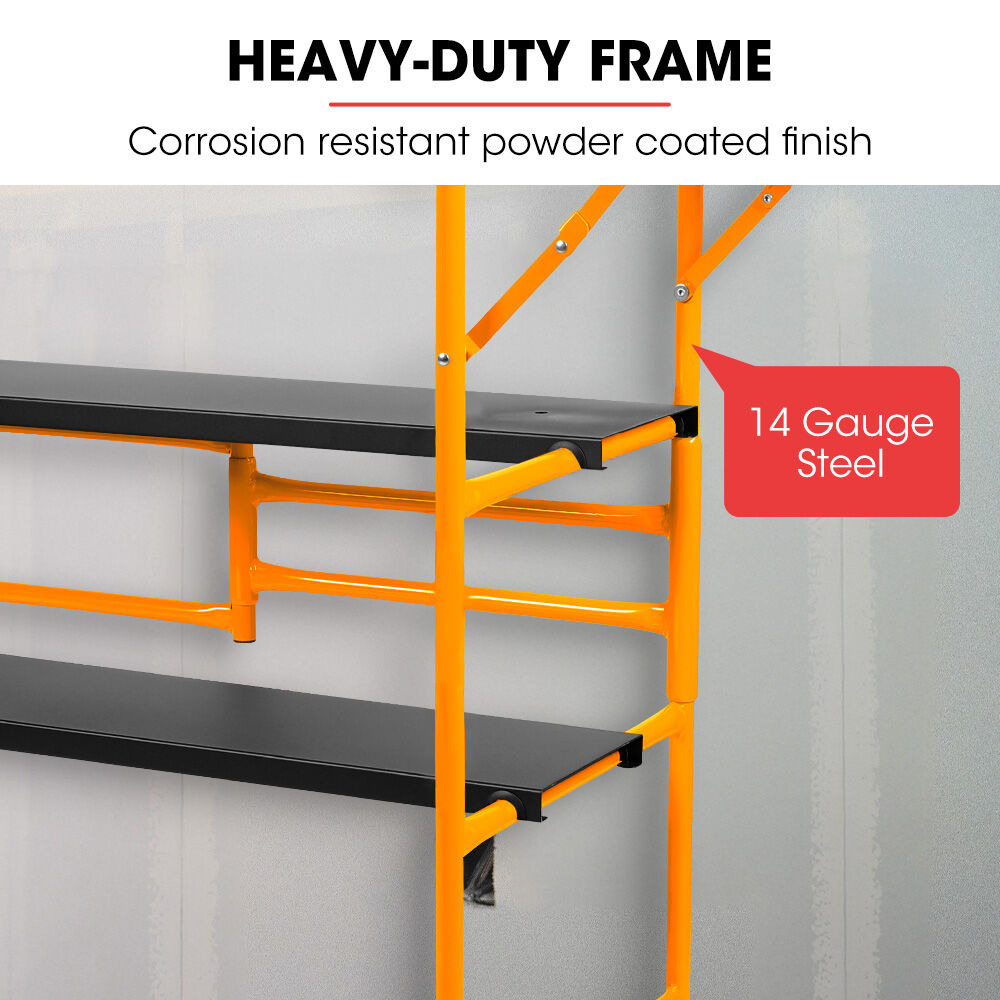 Mobile Scaffold Platform, 226kg Load, 3m Reach, Foldable with Locking Wheels