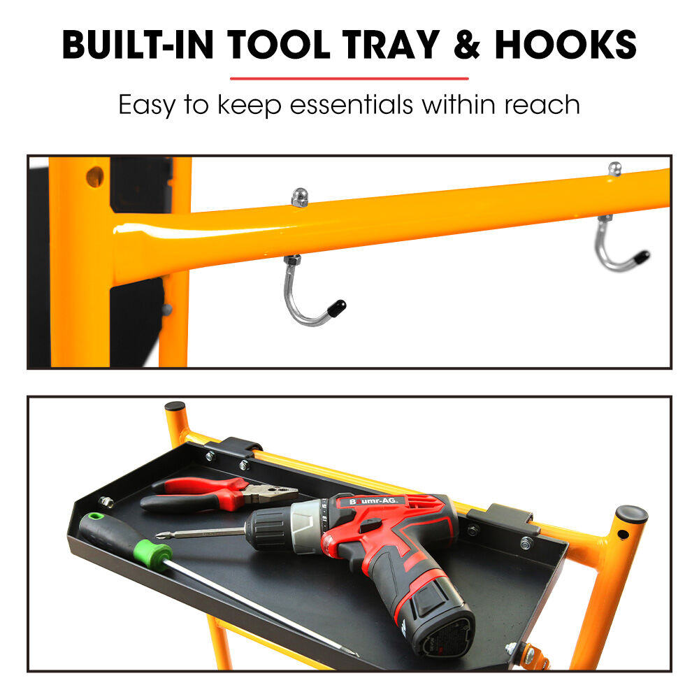 Mobile Scaffold Platform, 226kg Load, 3m Reach, Foldable with Locking Wheels