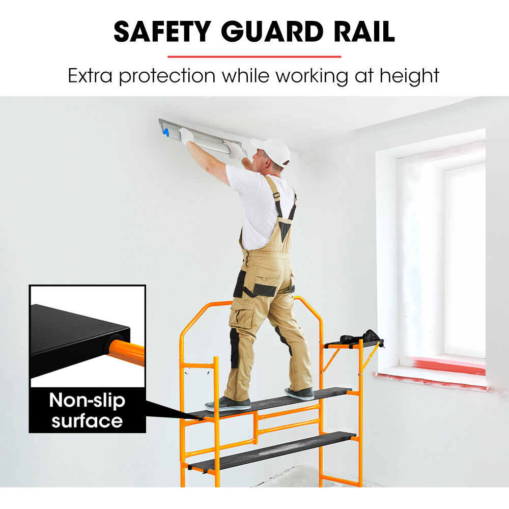 Mobile Scaffold Platform, 226kg Load, 3m Reach, Foldable with Locking Wheels