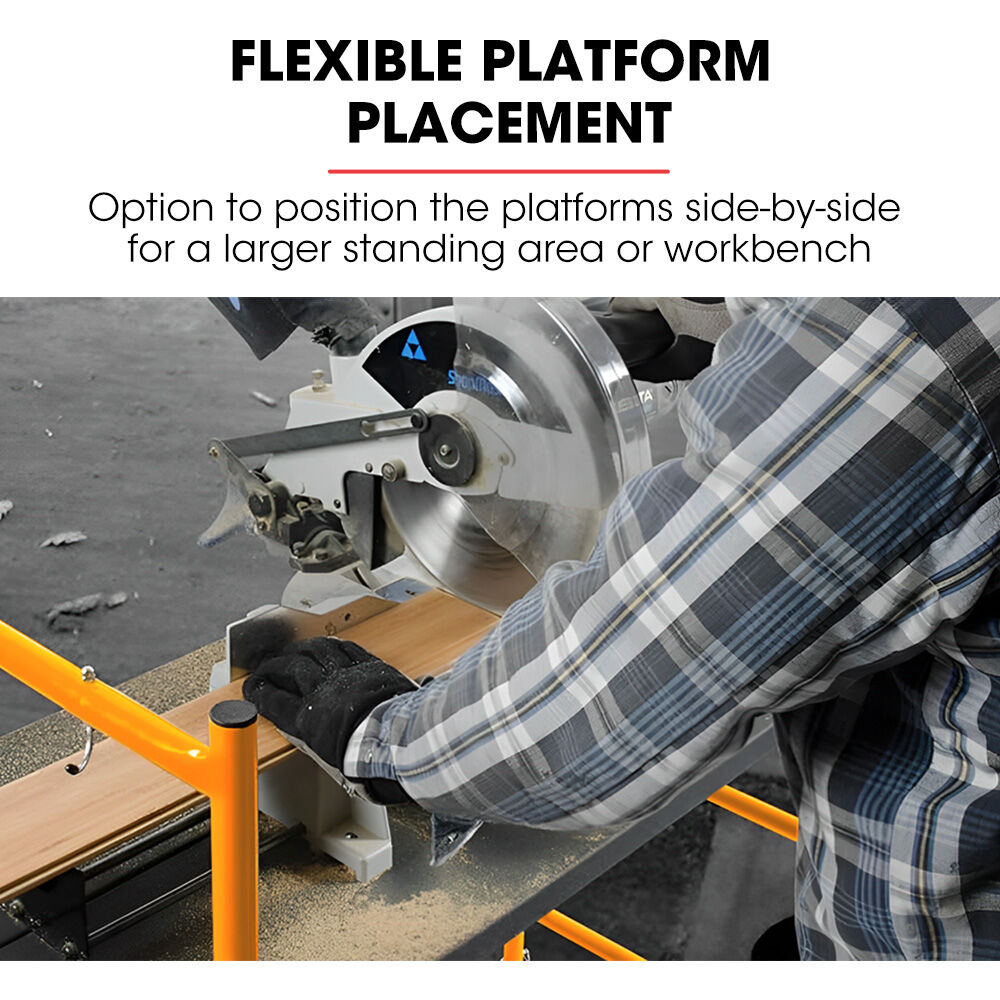 Mobile Scaffold Platform, 226kg Load, 3m Reach, Foldable with Locking Wheels
