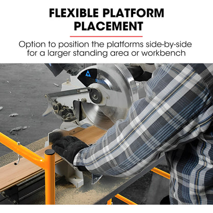 Mobile Scaffold Platform, 226kg Load, 3m Reach, Foldable with Locking Wheels