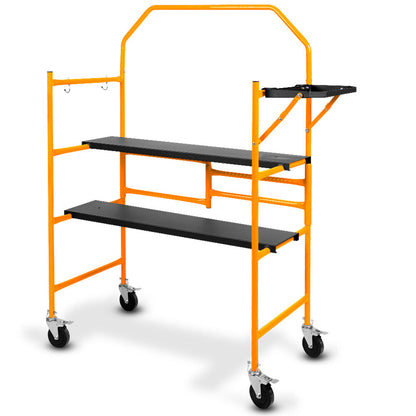 Mobile Scaffold Platform, 226kg Load, 3m Reach, Foldable with Locking Wheels