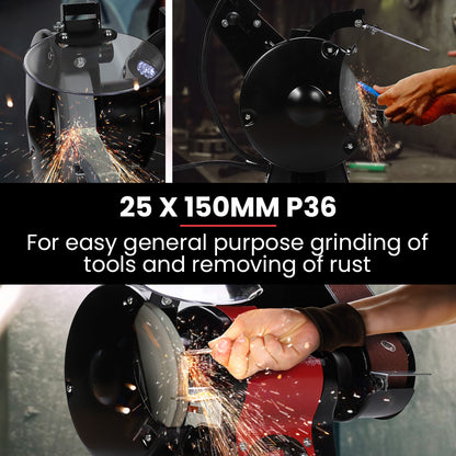 Compact Bench Grinder & Belt Sander Combo with 0.15m Grinding Disc, 0.05x0.686m Belt