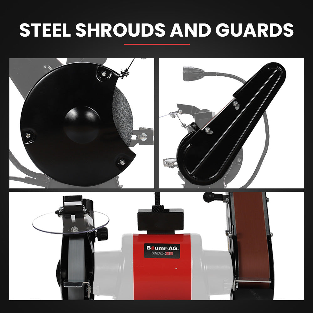 Compact Bench Grinder & Belt Sander Combo with 0.15m Grinding Disc, 0.05x0.686m Belt