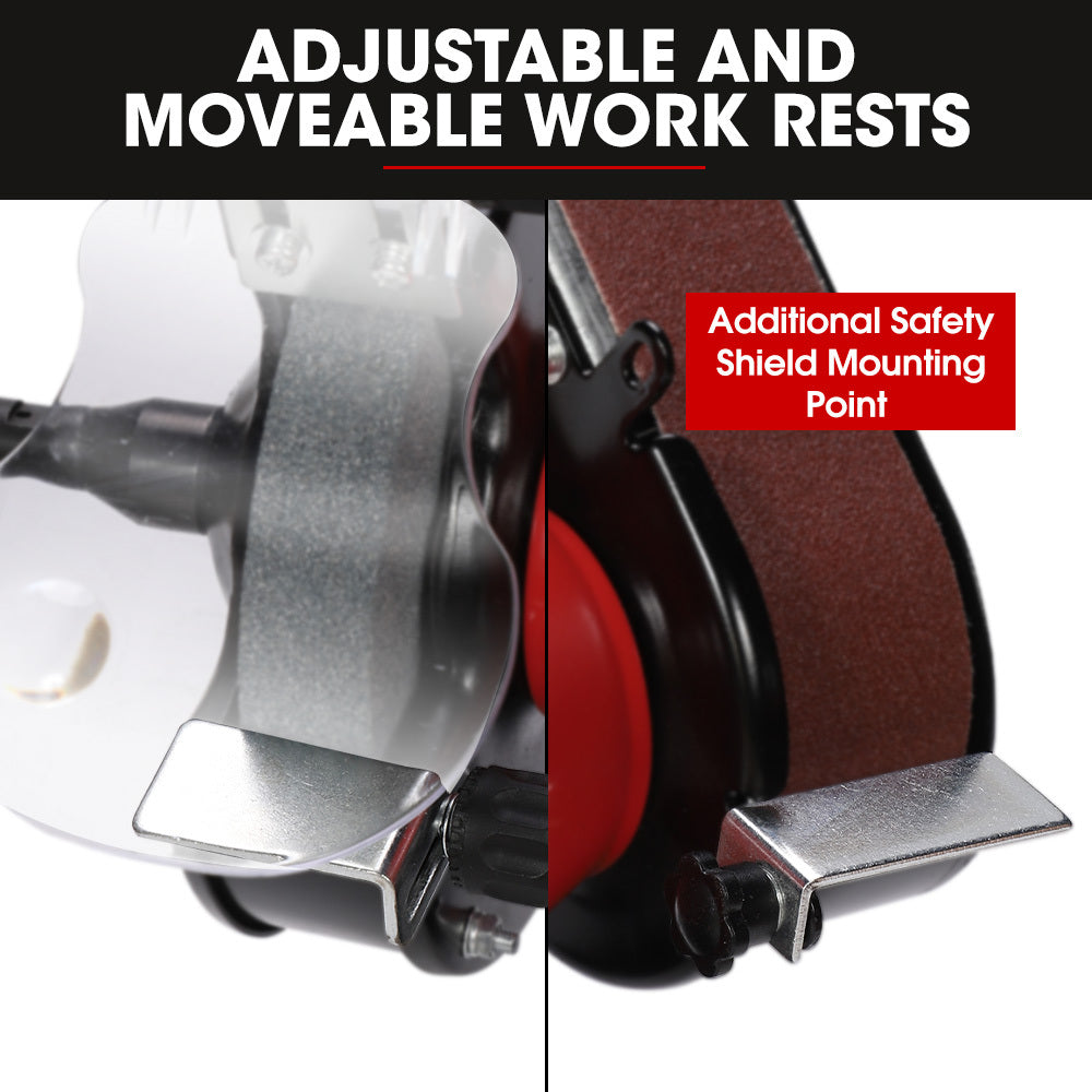 520W Bench Grinder Sander with 0.15m Wheel & 0.05m Linisher, Brushless Motor