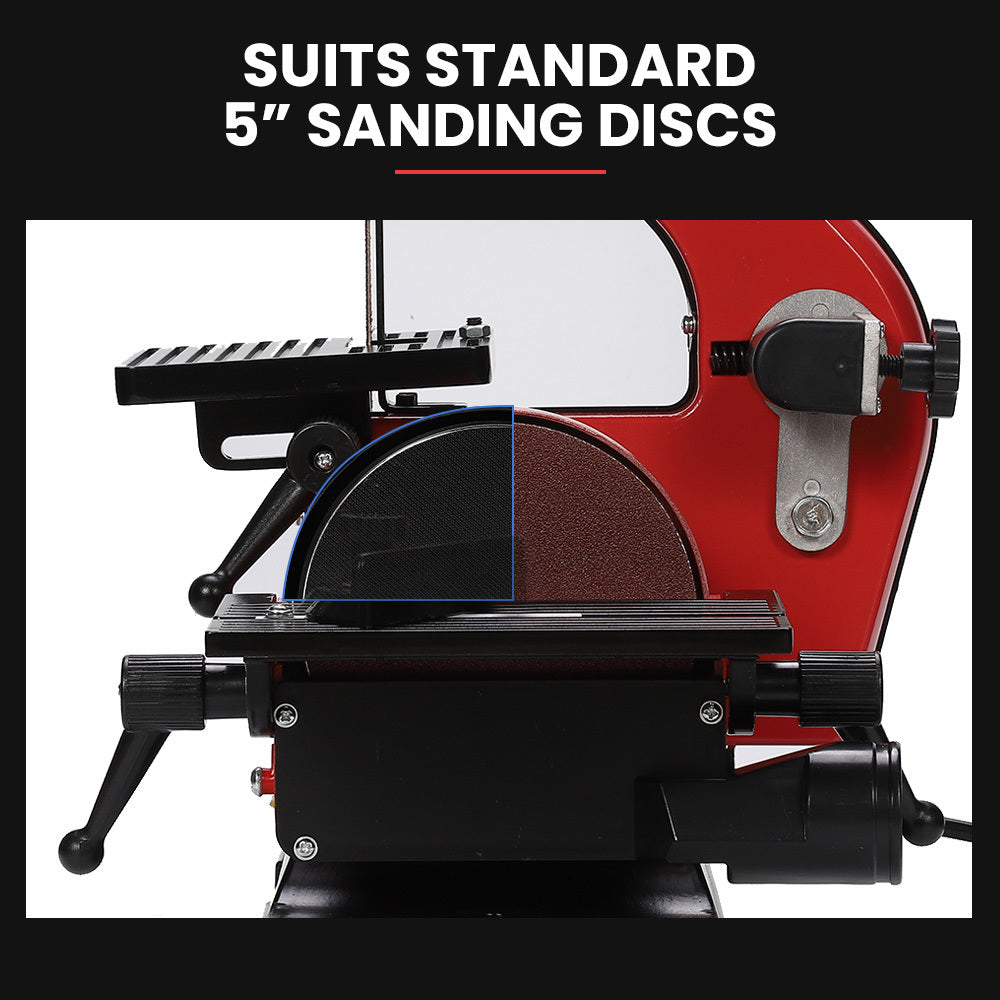 Versatile Bench Belt & Disc Sander with 0.025m Linisher and 0.125m Disc, 250W