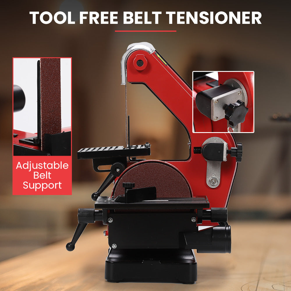 Versatile Bench Belt & Disc Sander with 0.025m Linisher and 0.125m Disc, 250W