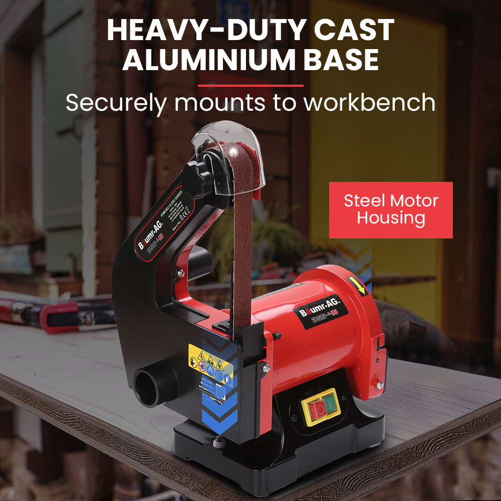 Versatile Bench Belt & Disc Sander with 0.025m Linisher and 0.125m Disc, 250W