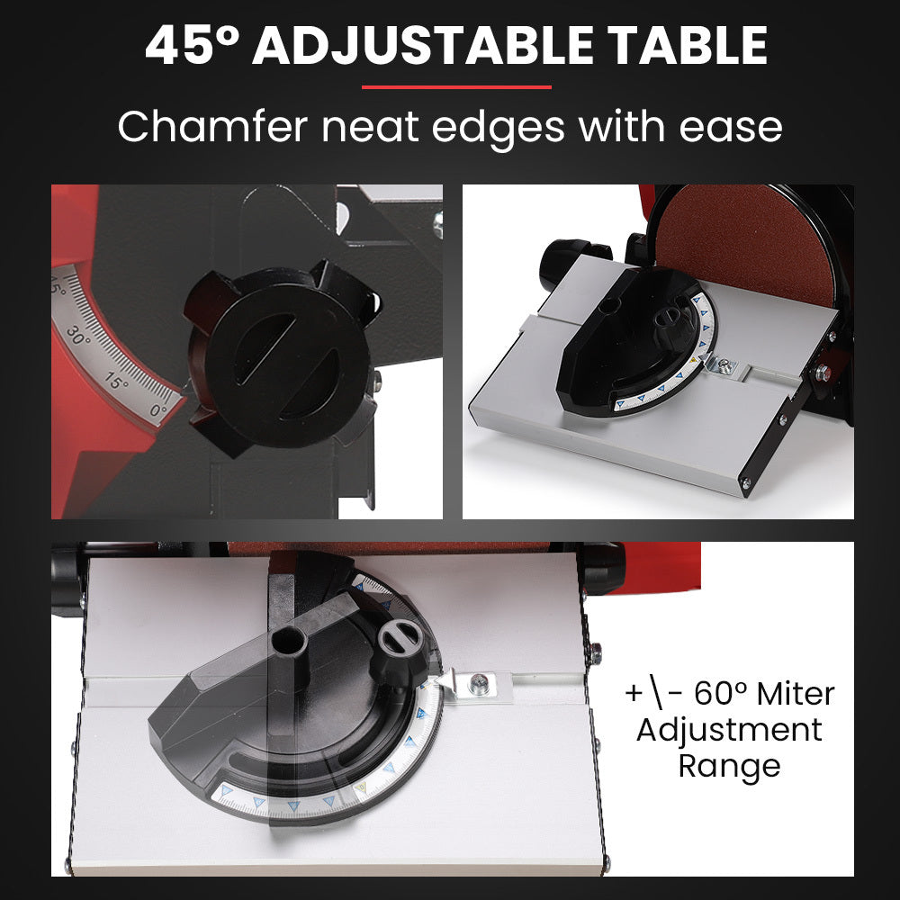 Bench Belt and Disc Sander Combo with Brushless Motor, 0.1m Linisher + 0.15m Disc