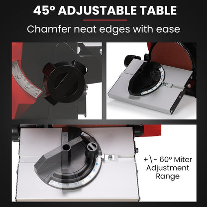 Bench Belt and Disc Sander Combo with Brushless Motor, 0.1m Linisher + 0.15m Disc