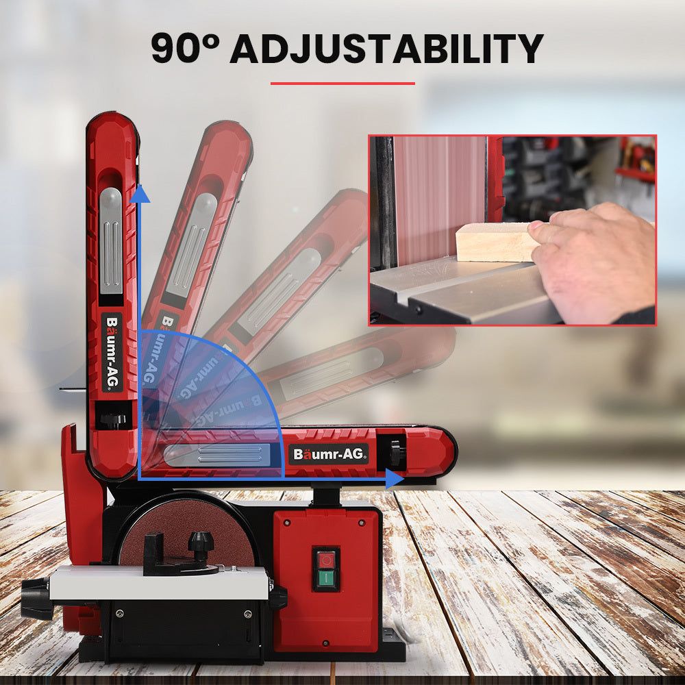 Bench Belt and Disc Sander Combo with Brushless Motor, 0.1m Linisher + 0.15m Disc