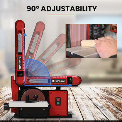 Bench Belt and Disc Sander Combo with Brushless Motor, 0.1m Linisher + 0.15m Disc