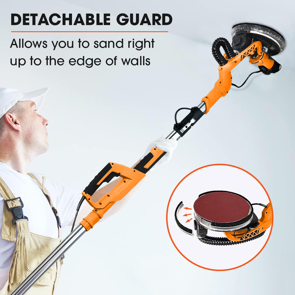 Long Reach Drywall Sander Kit with LED, Auto-Vacuum & Telescopic Handle