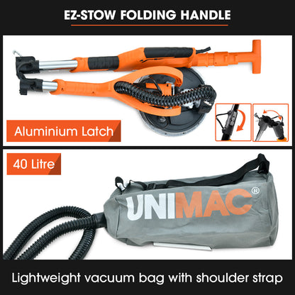 Long Reach Drywall Sander Kit with LED, Auto-Vacuum & Telescopic Handle