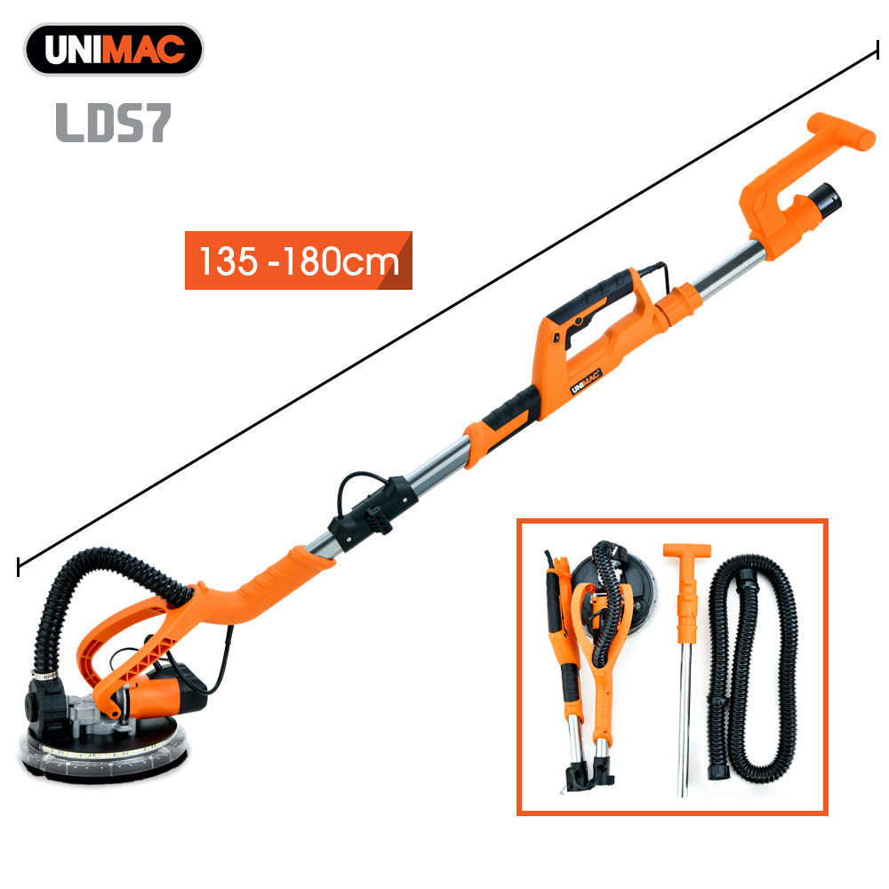 Long Reach Drywall Sander Kit with LED, Auto-Vacuum & Telescopic Handle