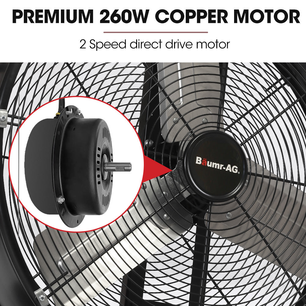 24' (0.61m) Industrial Drum Fan, 260W, Tilting, Heavy-Duty for Large Spaces