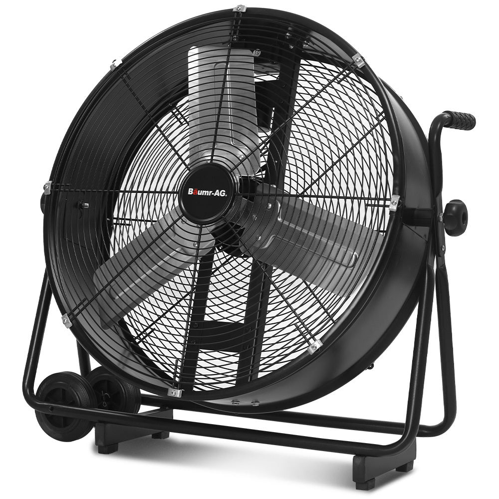 24' (0.61m) Industrial Drum Fan, 260W, Tilting, Heavy-Duty for Large Spaces