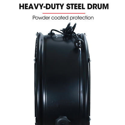 24' (0.61m) Industrial Drum Fan, 260W, Tilting, Heavy-Duty for Large Spaces
