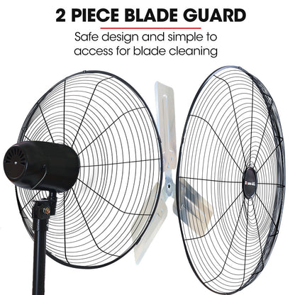 30" 0.76m Industrial Fan, 300W, Heavy-Duty, 3 Speeds, High Airflow, EESS Certified