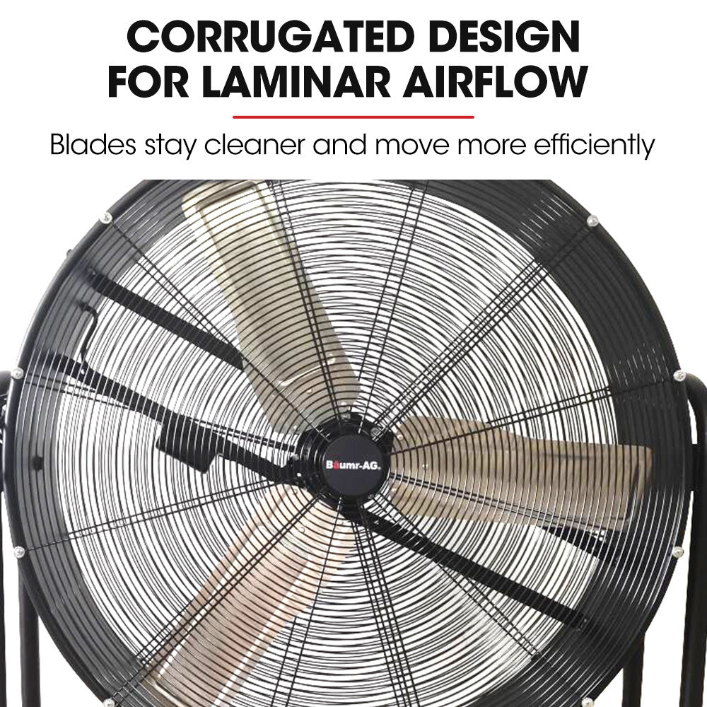 36" Industrial Mobile Drum Fan, 914mm, 290W Motor, Adjustable Tilt, Heavy-Duty
