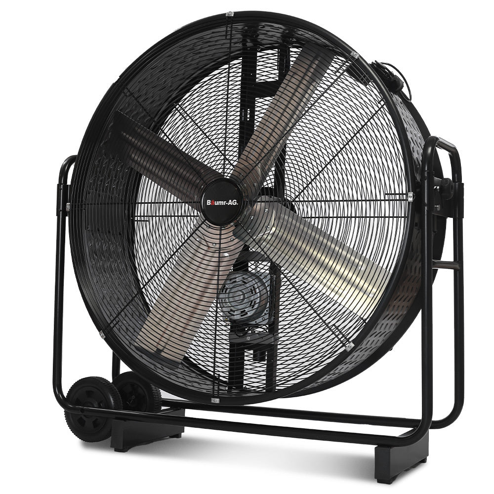 1067mm Industrial Drum Fan, 660W, Tilting, Heavy-Duty with Belt Drive